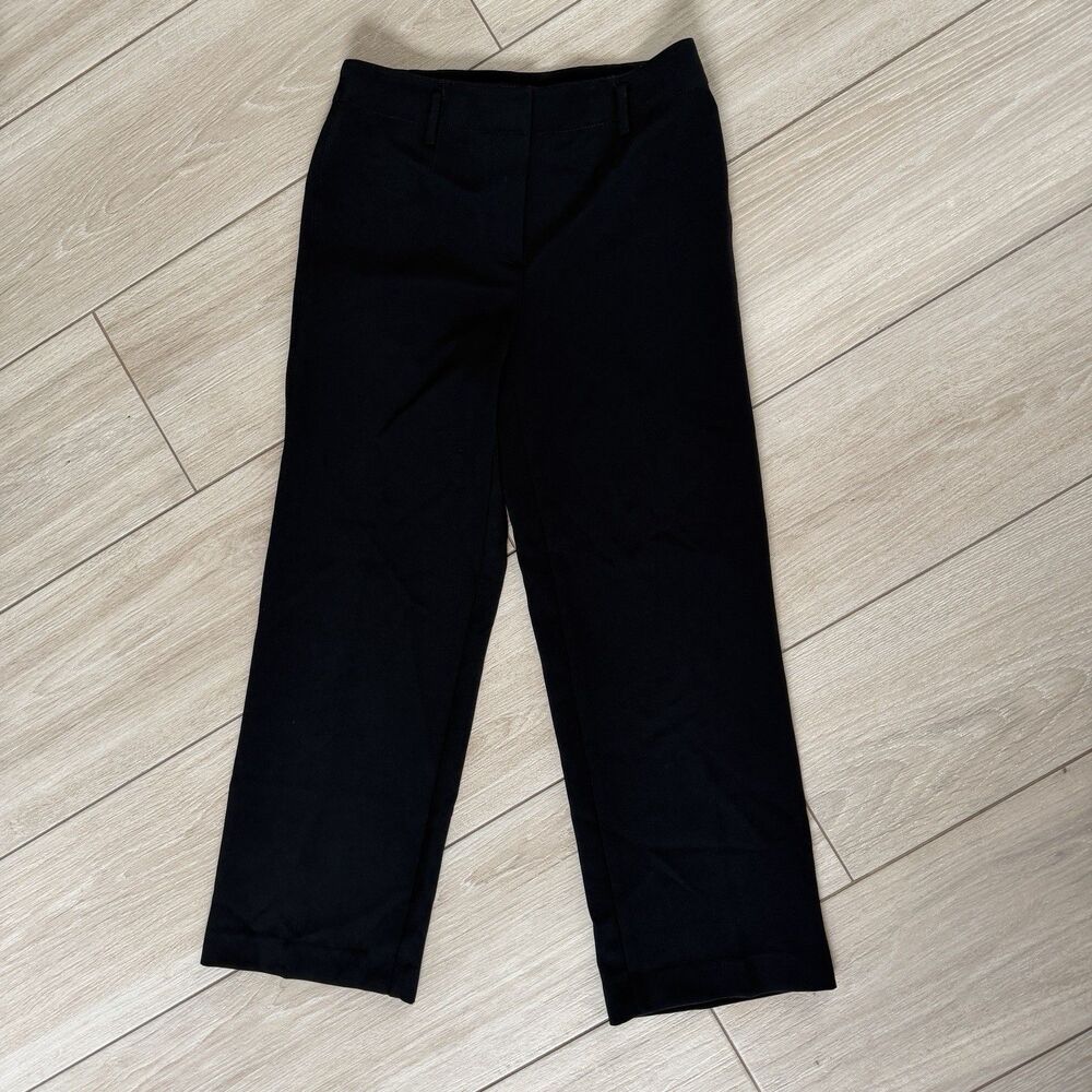 NWT Ann Taylor Straight Pant in Fluid Crepe Black Size 4